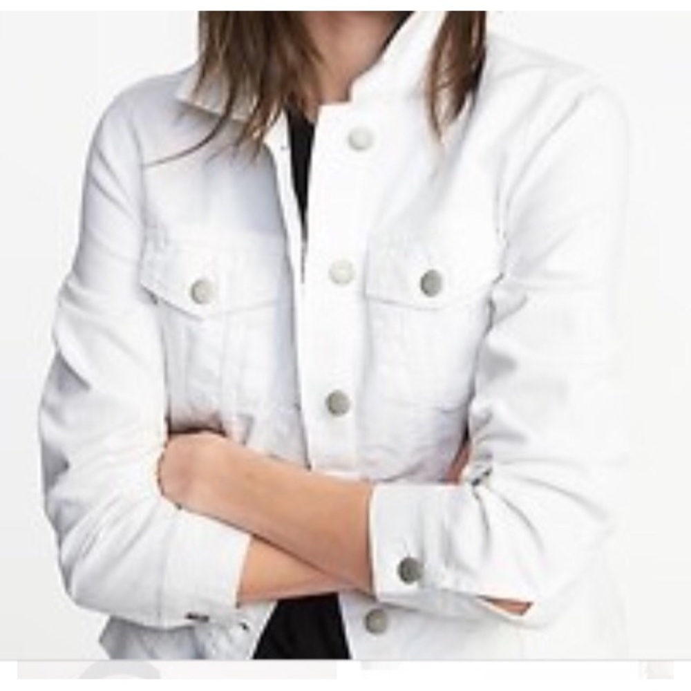 Girls Old Navy White Denim Jacket